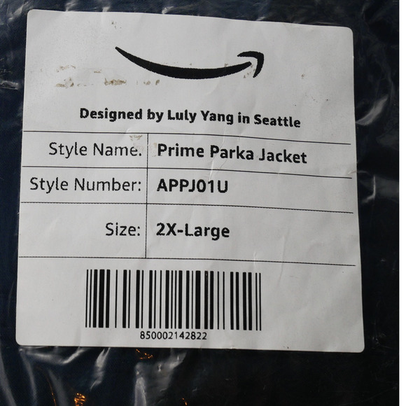 NEW Amazon Prime Driver Men's 2XL Parka Coat Hooded Winter Luly Yang Reflective - Picture 3 of 14